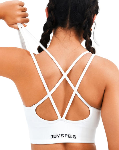 Womens Seamless Longline Sports Bra, Yoga Top with Removable Pads