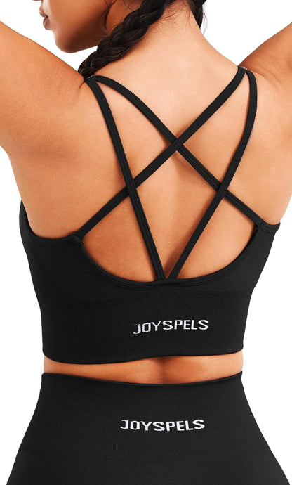 Womens Seamless Longline Sports Bra, Yoga Top with Removable Pads