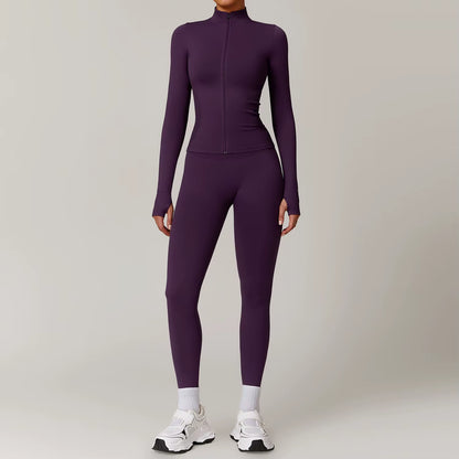 Seamless Yoga Set Gym Clothes Sportswear Yoga Suits for Women Tracksuits Fitness Long Sleeved Jacket Sports Set Gym Leggings Set