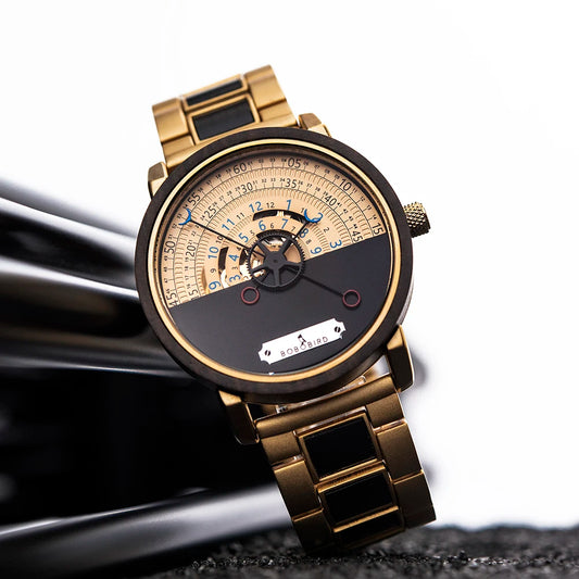 KIng Men's Luxury Tourbillon Wooden Watch