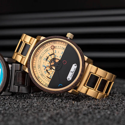 KIng Men's Luxury Tourbillon Wooden Watch