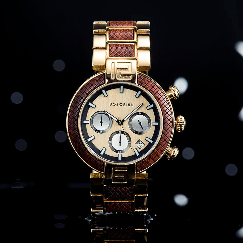 Bold Black Chronograph Watch With Modren Style