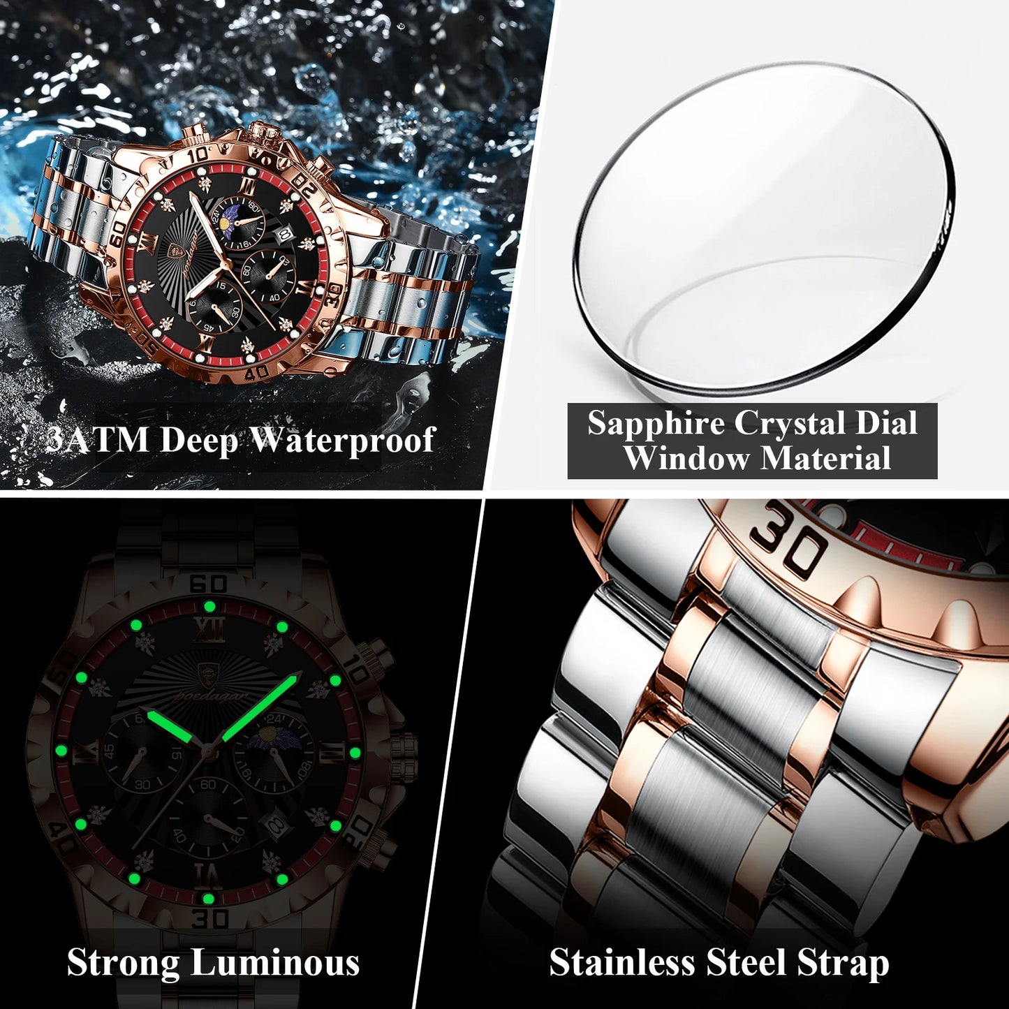 Two-Tone Luxury Chronograph Watch