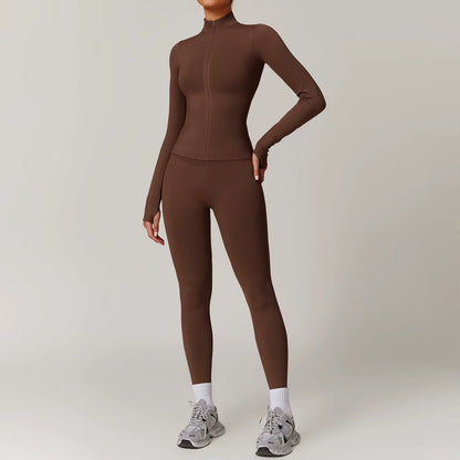 Seamless Yoga Set Gym Clothes Sportswear Yoga Suits for Women Tracksuits Fitness Long Sleeved Jacket Sports Set Gym Leggings Set